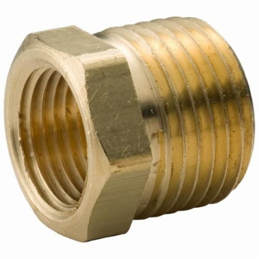 Hex Head Bushing, 1-1/2 x 1 in, MNPT x FNPT, Lead Free Brass, Rough Brass