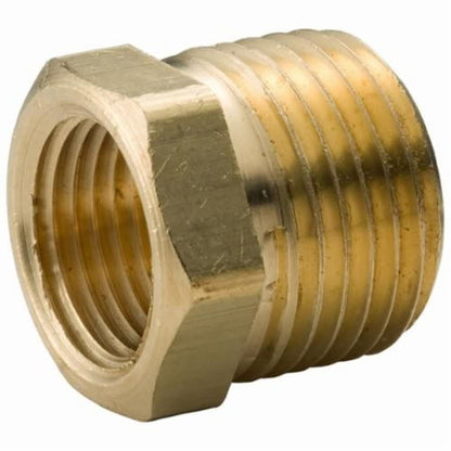 Hex Head Bushing, 1-1/2 x 1 in, MNPT x FNPT, Lead Free Brass, Rough Brass