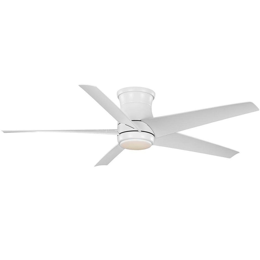 Mena 54 in. White Color Changing LED Indoor/Outdoor Hugger Matte White Ceiling Fan with Light and Remote