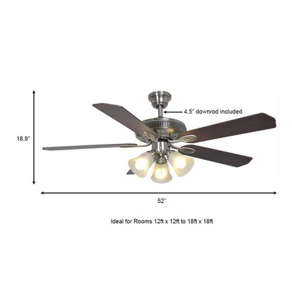 Glendale 52 in. LED Indoor Brushed Nickel Ceiling Fan with Light Kit