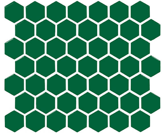 Color Wheel Mosaic Emerald Herringbone 1X3 Glossy