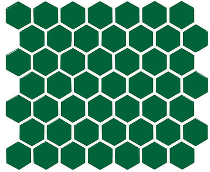 Color Wheel Mosaic Emerald Herringbone 1X3 Glossy