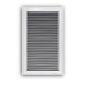 Fixed Bar Type Return Filter Grille, 14 x 25 in, 30 deg Pitch, 1 in Filter, Steel, White