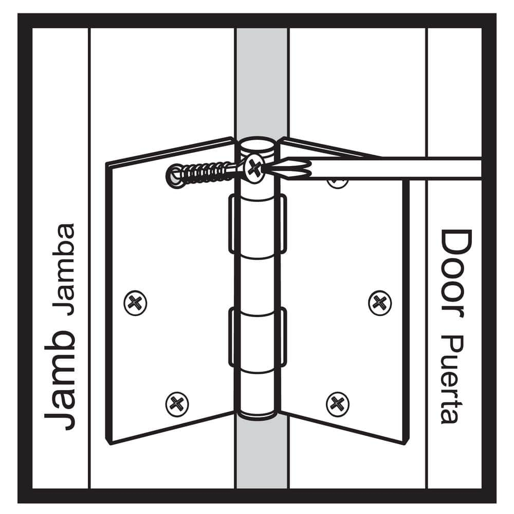 3-1/2 in. x 5/8 in. Radius Matte Black Door Hinge Value Pack (24-Pack)