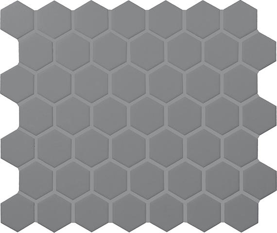 Color Wheel Mosaic Matte Suede Gray Hexagon 1.5X1.5 Matte