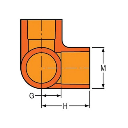 FlameGuard® Side Outlet 90 deg Elbow, 1 in, Socket, CPVC