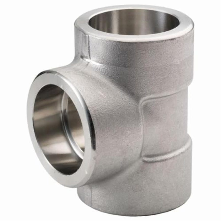 Tee, 1-1/2 in, Socket Weld, 304/304L Stainless Steel, 3000 lb