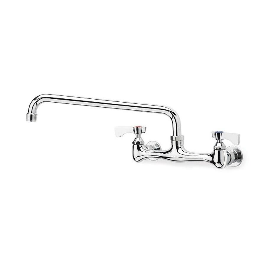 Kitchen Faucet, Wall Mount, 2 Lever Handle, 2-Hole, Polished Chrome
