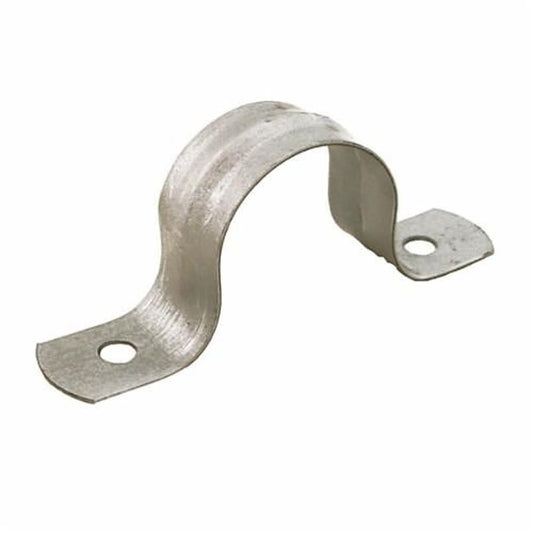 2-Hole Pipe Strap, 2 in, Electrogalvanized