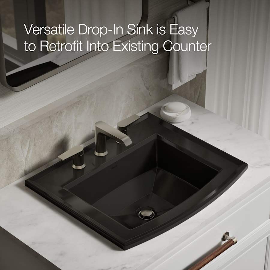 Archer 22-5/8" Drop In Bathroom Sink with 3 Holes Drilled and Overflow