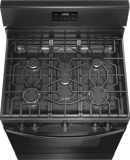 Frigidaire 30 in. 5.0 cu. ft. 5-Burner Gas Range with Manual Clean in Black