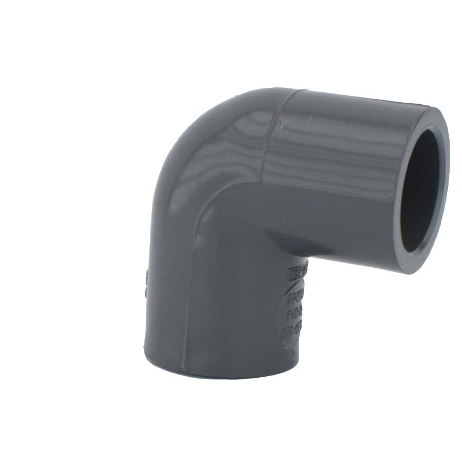 90 deg Elbow, 1/2 in, Socket, SCH 80/XH, PVC