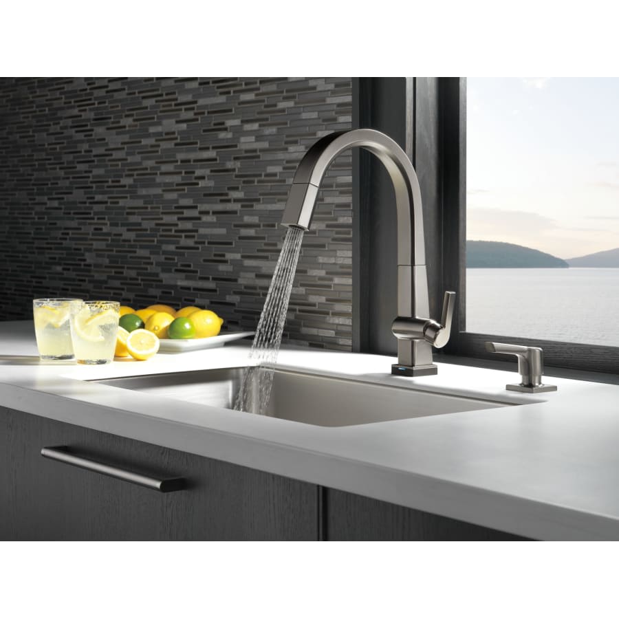 Pivotal 1.8 GPM Single Hole Pull Down Kitchen Faucet with On/Off Touch Activation, Magnetic Docking Spray Head - Includes Lifetime Warranty (5 Year on Electronic Parts)