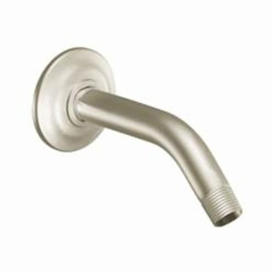 Shower Arm, Wall Mount, 6 in L, Brushed Nickel