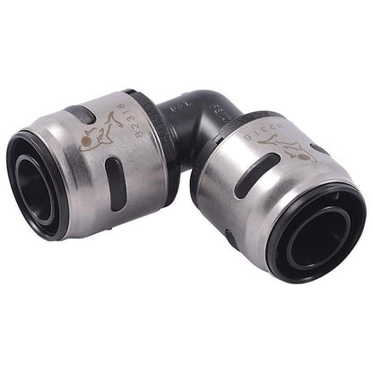 90 deg Elbow, 3/4 in, Push, Plastic