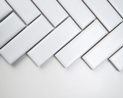 1x3 White Herringbone