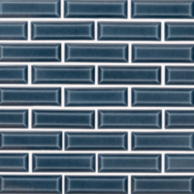 Bay Blue Beveled Tile 2x6