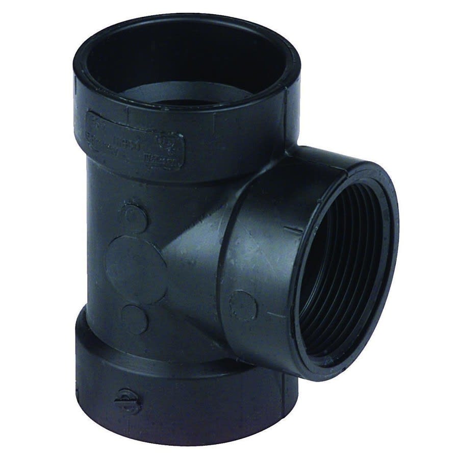 DWV Cleanout Tee, 1-1/2 in, Hub x FNPT, ABS
