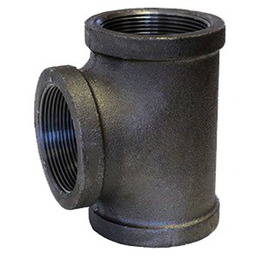 Tee, 1/2 in, FNPT, 150 lb, Malleable Iron, Black