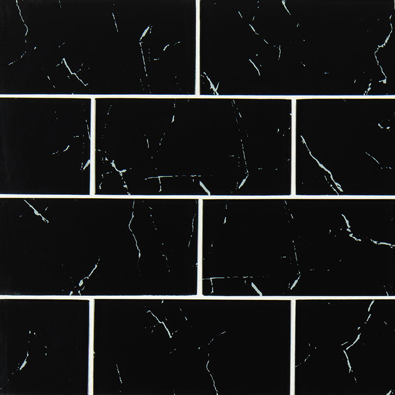 Nero Marquina Glass 3x6x8mm