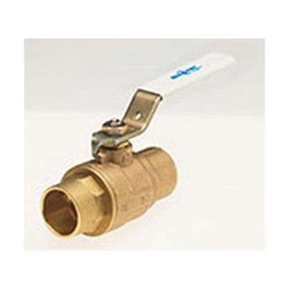 2-Piece Ball Valve, 1-1/2 in, C, Full Port, Plated Brass Ball, Bronze