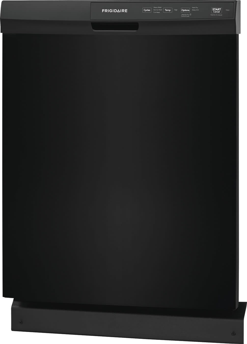 Frigidaire 24 In. in. Front Control Built-In Tall Tub Dishwasher in Black with 3-Cycles, 55 dBA