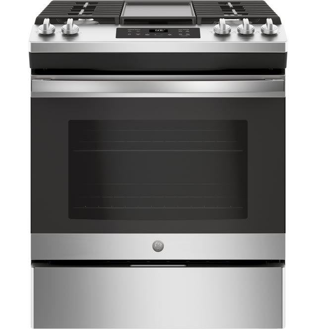 Ge® 30" Slide-In Front Control Gas Range