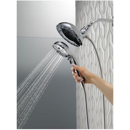 Universal Showering Round 1.75 GPM Multi Function 2-in1 In2ition Shower Head and Hand Shower with Touch Clean, H2Okinetic and MagnaTite Technology