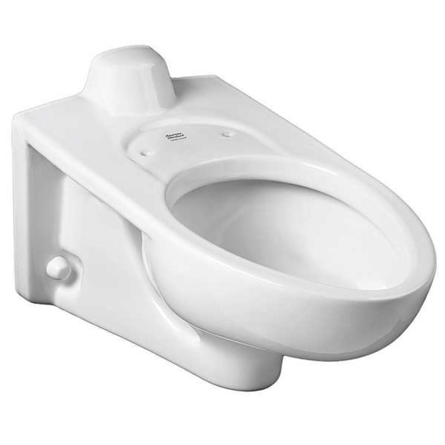 Afwall Millennium Elongated Toilet Bowl Only With EverClean Surface and Rear Spud - Less Seat and Flushometer