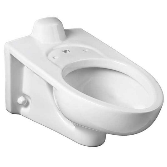 Afwall Millennium Elongated Toilet Bowl Only With EverClean Surface and Rear Spud - Less Seat and Flushometer