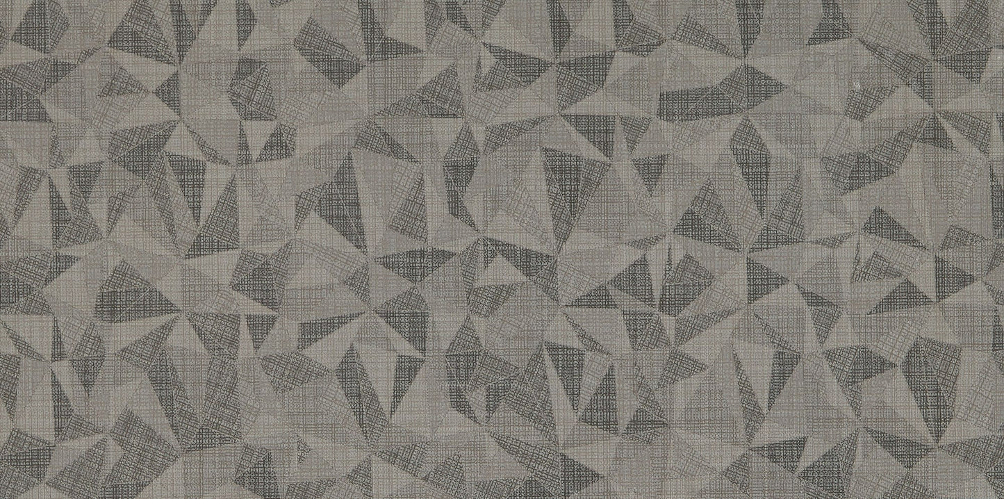 Fabric Art Ashen Steel Prism Rectangle, Modern Kaleidoscope 12X24 Matte