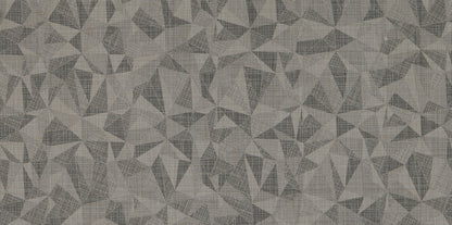 Fabric Art Ashen Steel Prism Rectangle, Modern Kaleidoscope 12X24 Matte