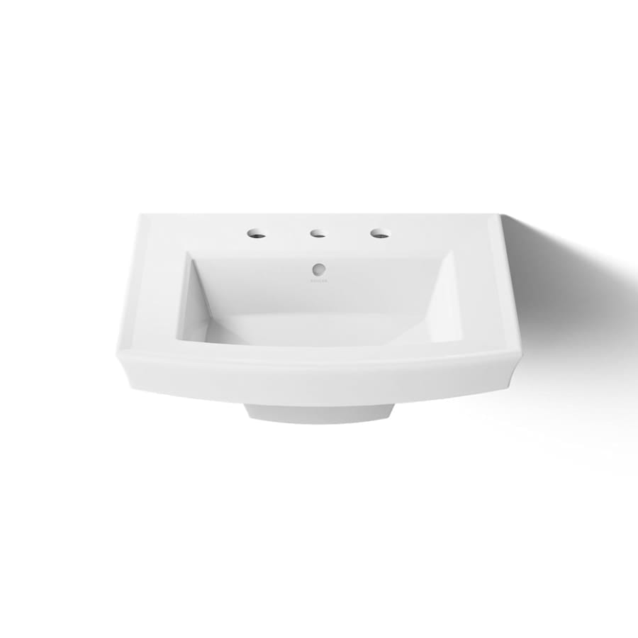Archer 24" Pedestal Bathroom Sink with 3 Holes Drilled and Overflow
