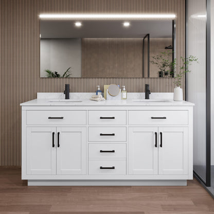 Beckett Double Bathroom Vanity with Toe Kick - 72W x 35H x 22D