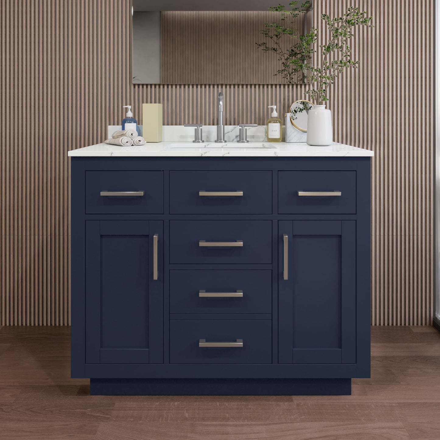 Beckett Single Bathroom Vanity with Toe Kick - 42W x 35H x 22D