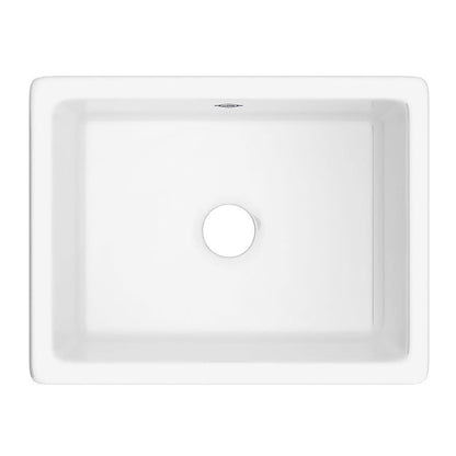 Laundry Sink, 1 Basin, Top/Under Mount, Fireclay, White