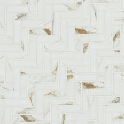 Calacatta Gold Matte Herringbone