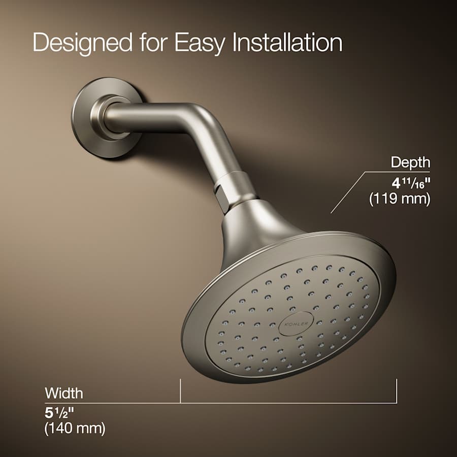 Forte 2.5 GPM Single Function Shower Head with Katalyst Air-induction Technology