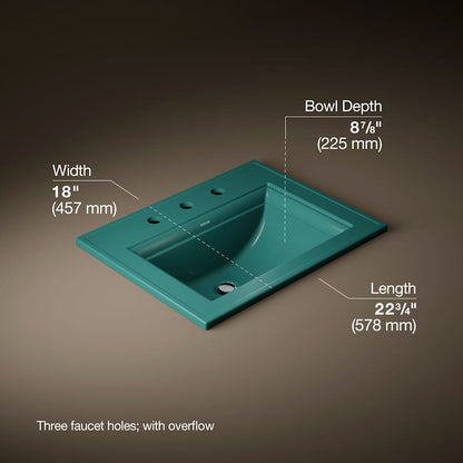 Memoirs Stately 17" Drop In Bathroom Sink with 3 Holes Drilled and Overflow