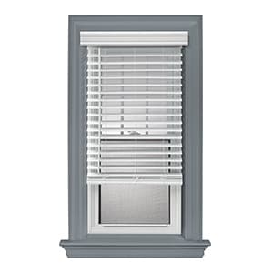 Cordless Faux Wood 2" Blind White 17" W x 72"L