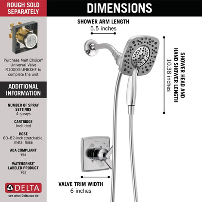 Ashlyn Monitor 17 Series Dual Function Pressure Balanced Shower Only with In2ition and Integrated Volume Control - Less Rough-In Valve