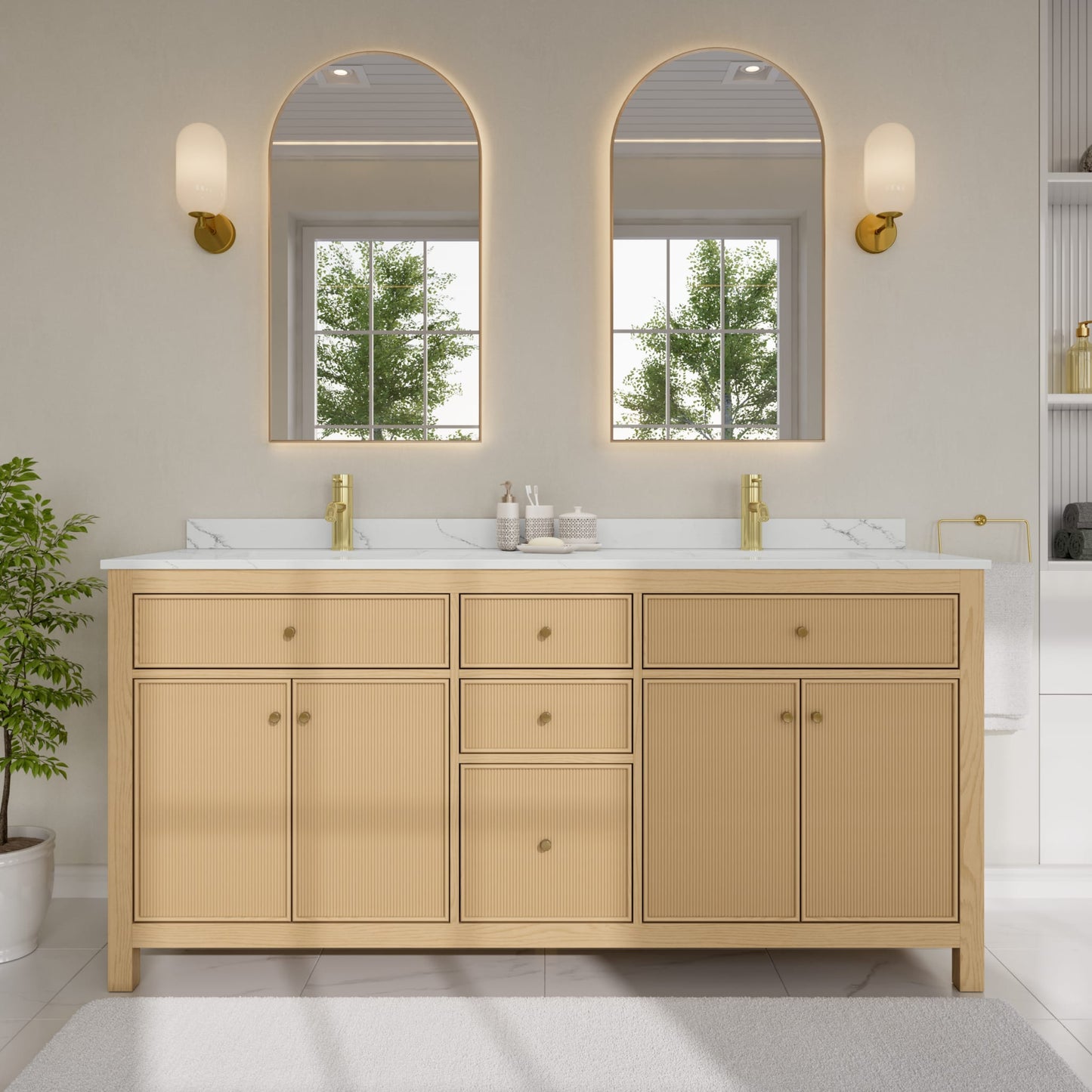 Pendry Double Bathroom Vanity - 72W x 35H x 22D