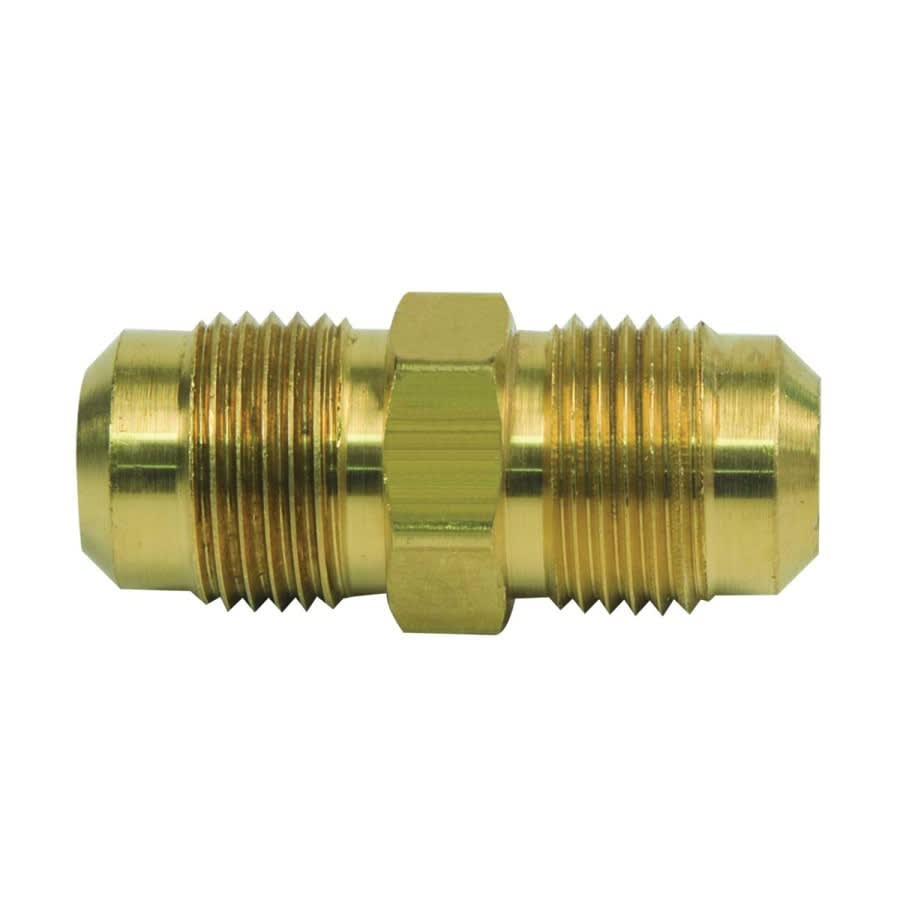 Coupling, 1/2 in, Flare, Brass, Rough Brass, Domestic