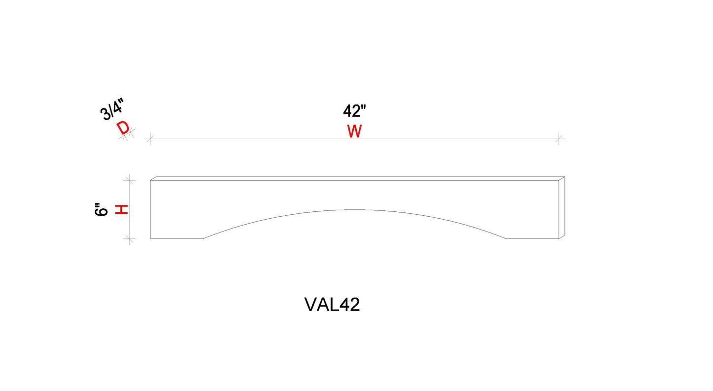 Valance - 42"W x 6"H x 3/4"D