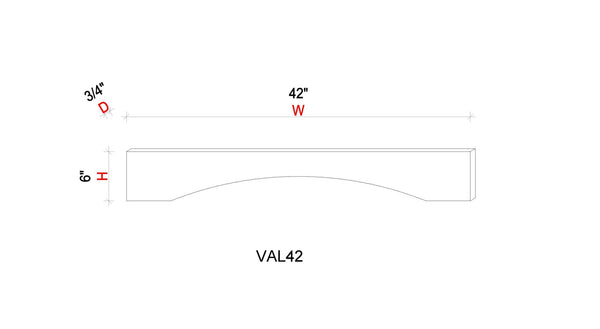 Valance - 42"W x 6"H x 3/4"D