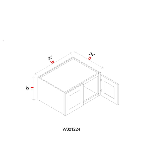 Wall Refrigerator Cabinet - 30"W x 12"H x 24"D