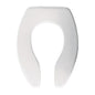 Toilet Seat, Elongated Bowl, Open Front, Less Cover, Plastic, White