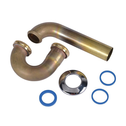 Tubular P-Trap, 1-1/2 in, 17 ga, Rough Brass