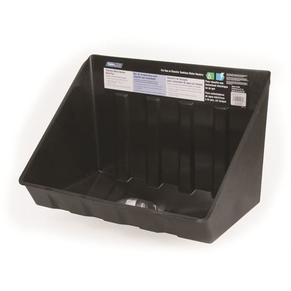 Wall Saver™ Tankless Heater Pan, Rectangular, 13-3/8 in Dia, Bottom Connection, Plastic