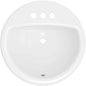 Rockaway 19" Circular Vitreous China Drop In Bathroom Sink with Overflow and 3 Faucet Holes at 4" Centers